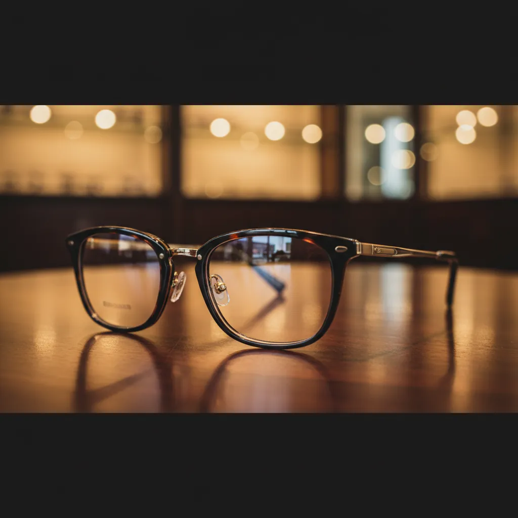 Elegante brillenmonturen in een boutique optiek atelier